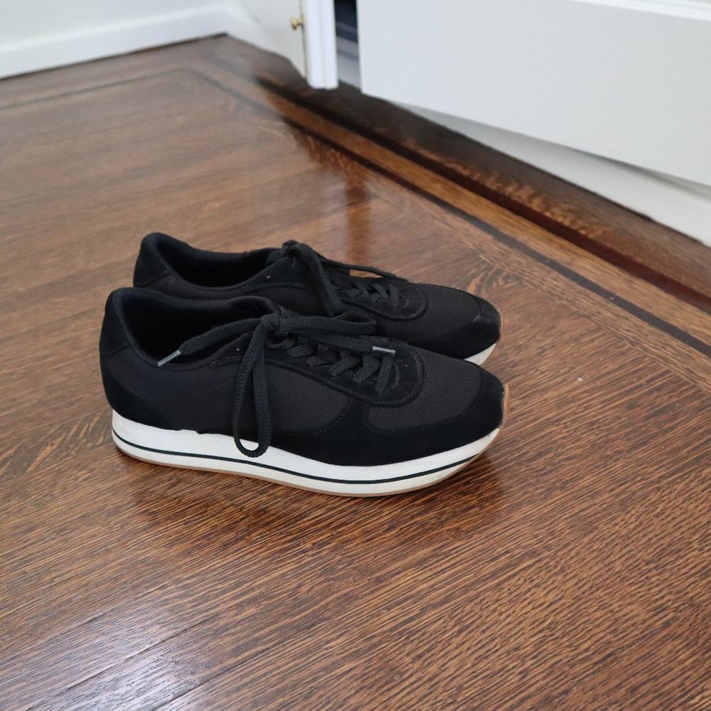 Platform Black and White Sneakers, size 8